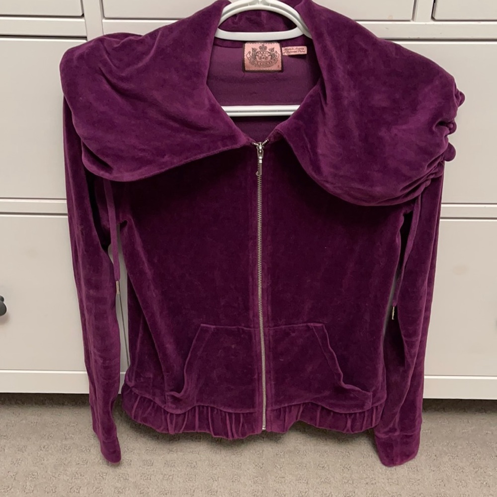 Juicy Couture Velour Tracksuit Top Royal Purple